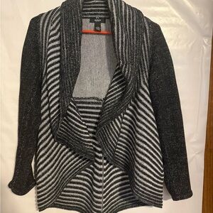 Alfani Black and Gray Striped Cardigan